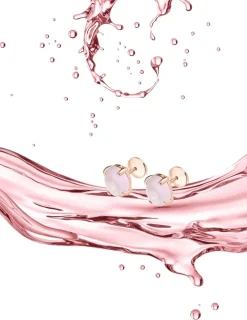 Boucles d'oreilles clous or rose 750 ‰ et quartz rose SO OR