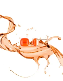 Boucles d'oreilles clous or rose 750 ‰ et cornaline SO OR