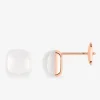 Boucles d'oreilles clous or rose 750 ‰ et pierre de lune SO OR