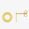 Boucles d'oreilles clous or jaune 375 ‰ motif cercle SO OR
