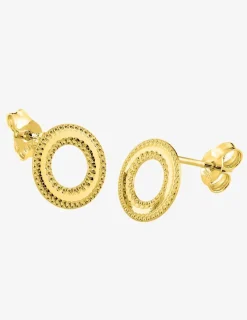 Boucles d'oreilles clous or jaune 375 ‰ motif cercle SO OR
