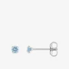 Boucles d'oreilles clous or blanc 750 ‰ et topazes bleues SO OR