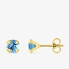 Boucles d'oreilles clous or jaune 750 ‰ et topazes traitées SO OR