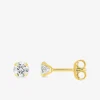 Boucles d'oreilles clous or jaune 750 ‰, oxyde de zirconium SO OR