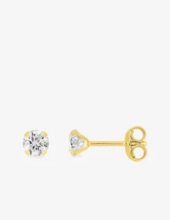 Boucles d'oreilles clous or jaune 750 ‰, oxyde de zirconium SO OR