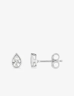 Boucles d'oreilles clous or blanc 375 ‰ et oxyde de zirconium SO OR