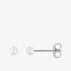 Boucles d'oreilles clous perles d'imitation argent rhodié 925‰ 3 mm SO OR