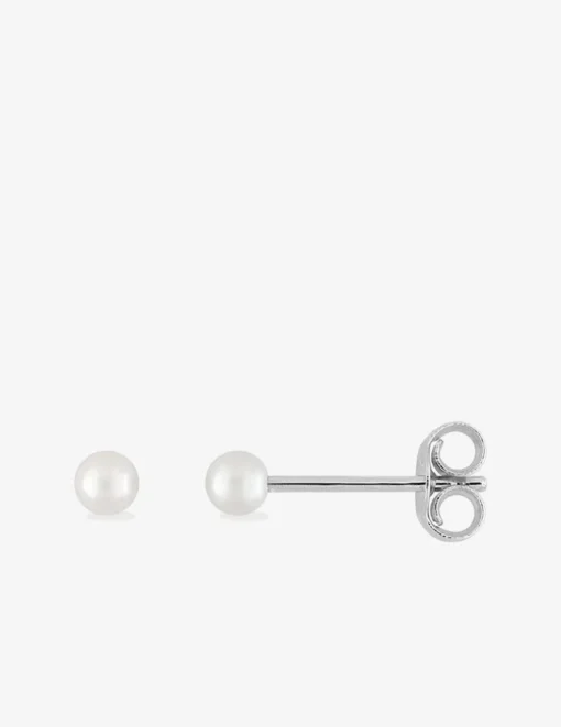 Boucles d'oreilles clous perles d'imitation argent rhodié 925‰ 3 mm SO OR