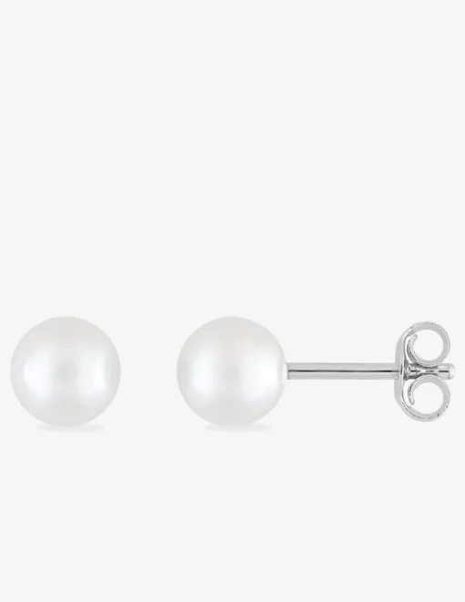 Boucles d'oreilles clous perles d'imitation argent rhodié 925‰ 6 mm SO OR