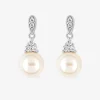 Boucles d'oreilles clous perles d'imitation argent rhodié 925‰ SO OR