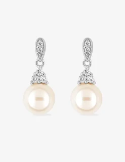 Boucles d'oreilles clous perles d'imitation argent rhodié 925‰ SO OR
