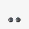 Boucles d'oreilles clous perles de culture eau douce argent rhodié 925%o noires SO OR