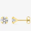 Boucles d'oreilles clous plaqué or et oxyde de zirconium 6 mm SO OR