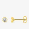 Boucles d'oreilles clous plaqué or et oxyde de zirconium serti clos 3 mm SO OR