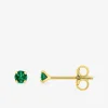 Boucles d'oreilles clous rhodium en plaqué or et oxyde de zirconium vert SO OR