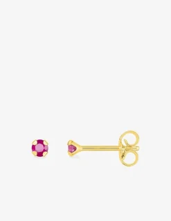 Boucles d'oreilles clous rubis 2,5 mm or jaune 750‰ SO OR