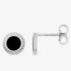 Boucles d'oreilles clous rondes en argent 925 ‰ rhodié SO OR