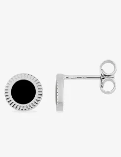 Boucles d'oreilles clous rondes en argent 925 ‰ rhodié SO OR