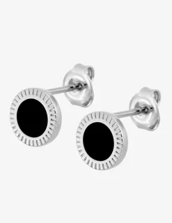 Boucles d'oreilles clous rondes en argent 925 ‰ rhodié SO OR