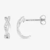 Boucles d'oreilles clous serpentins argent rhodié 925‰ avec oxyde de zirconium SO OR