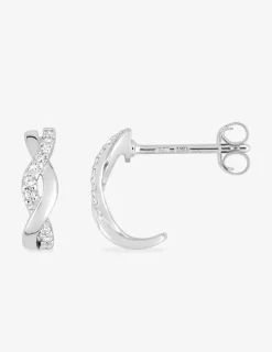 Boucles d'oreilles clous serpentins argent rhodié 925‰ avec oxyde de zirconium SO OR