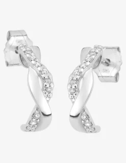 Boucles d'oreilles clous serpentins argent rhodié 925‰ avec oxyde de zirconium SO OR