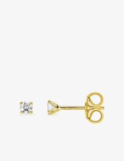 Boucles d'oreilles clous serti griffes or 750‰ diamant 0,09 ct SO OR