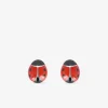 Boucles d'oreilles coccinelles argent 925 ‰ laque rouge et noir SO OR
