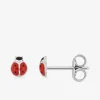 Boucles d'oreilles coccinelles argent 925 ‰ et laque rouge et noir SO OR