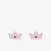Boucles d'oreilles couronnes argent 925 ‰ laque rose SO OR