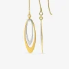Boucles d'oreilles crochets bicolores or 750 ‰ SO OR
