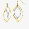 Boucles d'oreilles crochet losanges ondulés acier et acier doré SO OR