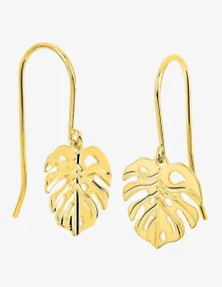 Boucles d'oreilles crochet feuille plaqué or SO OR