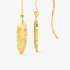 Boucles d'oreilles crochet plume plaqué or SO OR