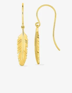 Boucles d'oreilles crochet plume plaqué or SO OR