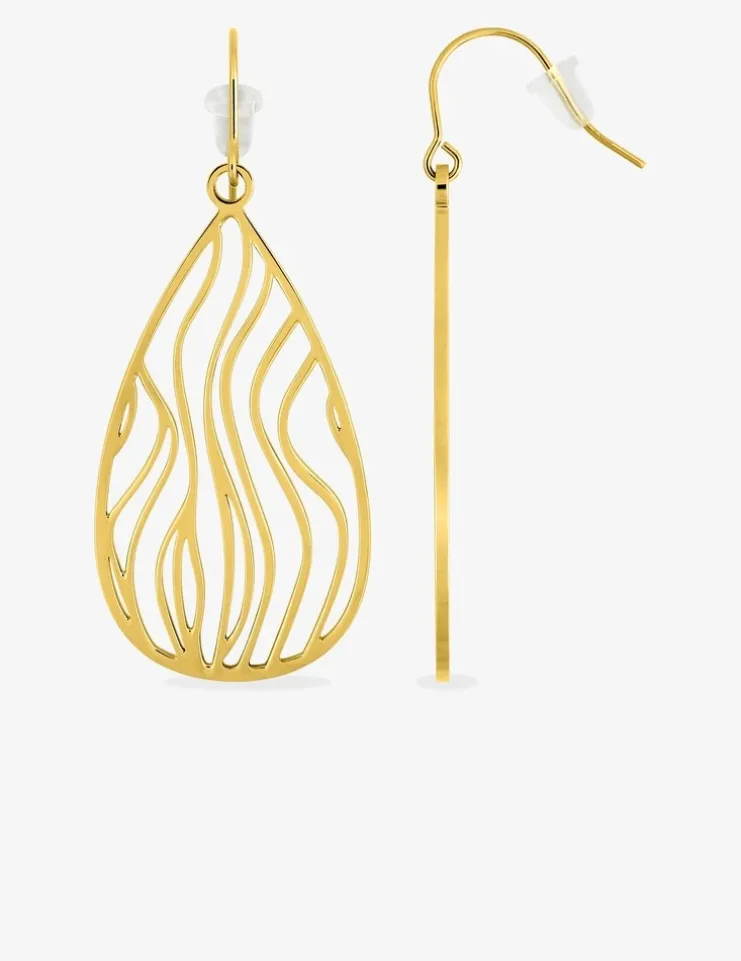 Boucles d'oreilles crochet en acier doré SO OR