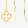 Boucles d'oreilles crochets or jaune 375 ‰ motif fleur SO OR