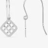 Boucles d'oreilles crochet argent 925 ‰ rhodié pendentif quadrillé SO OR