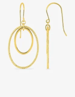 Boucles d'oreilles crochet en plaqué or avec deux ovales SO OR