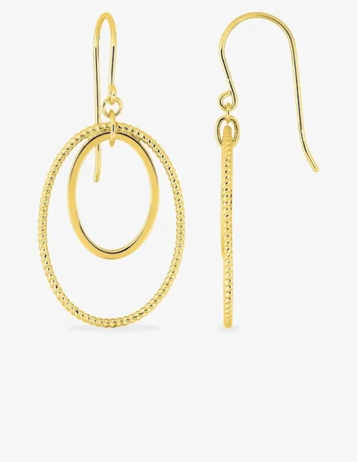 Boucles d'oreilles crochet en plaqué or avec deux ovales SO OR