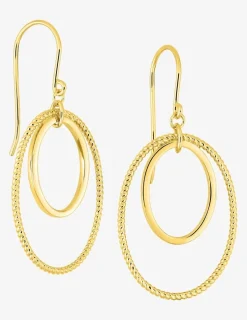 Boucles d'oreilles crochet en plaqué or avec deux ovales SO OR