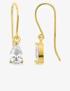 Boucles d'oreilles crochet plaqué or et oxyde de zirconium poire SO OR