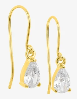 Boucles d'oreilles crochet plaqué or et oxyde de zirconium poire SO OR