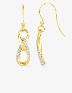 Boucles d'oreilles crochet boucles plaqué or, rhodium et oxydes de zirconium SO OR