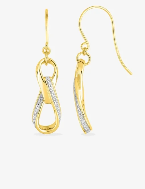 Boucles d'oreilles crochet boucles plaqué or, rhodium et oxydes de zirconium SO OR