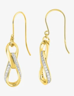 Boucles d'oreilles crochet boucles plaqué or, rhodium et oxydes de zirconium SO OR