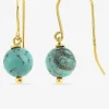 Boucles d'oreilles crochet en plaqué or avec turquoise SO OR