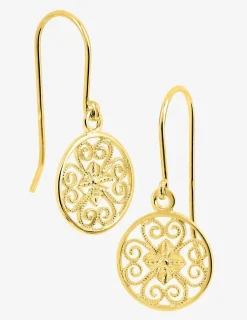 Boucles d'oreilles crochet rond 12 mm filigrane plaqué or SO OR