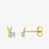 Boucles d'oreilles croisillon en or 375‰ et oxyde de zirconium SO OR