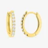 Boucles d'oreilles créoles en or jaune 375‰ diamant synthétique 0,30 ct F-VS SO OR
